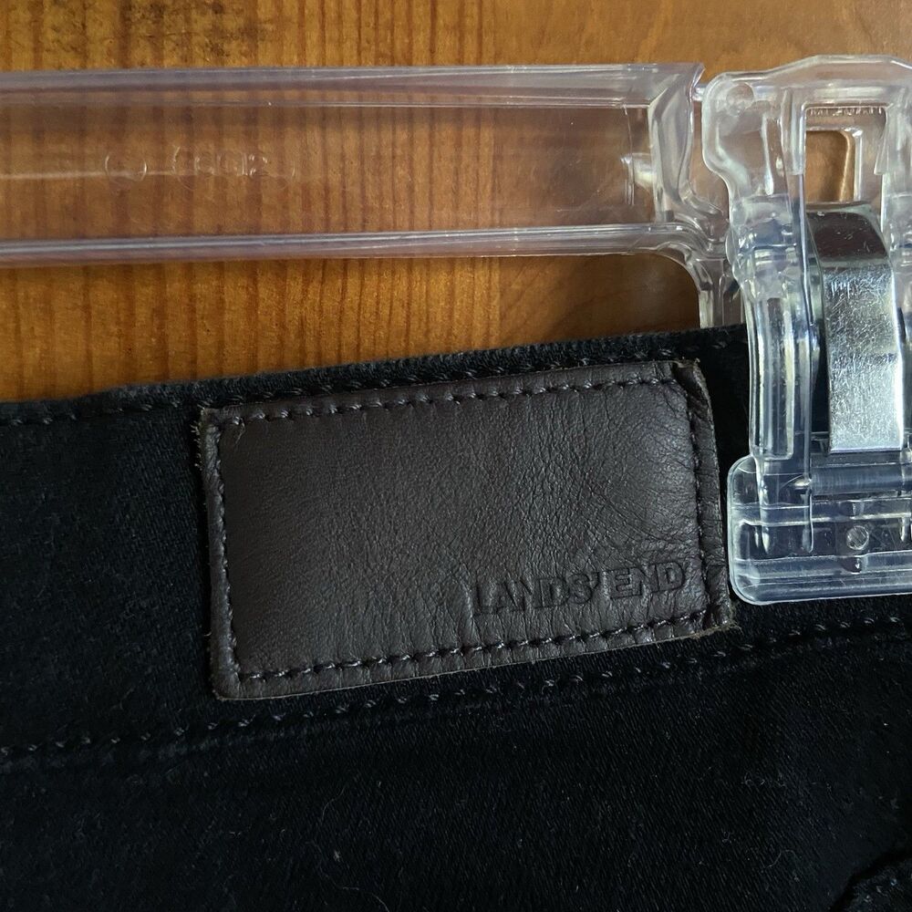 Lands End High Rise Slim Ankle Jeans 7/8 Length Size 12 Petite Black Denim - Picture 4 of 13